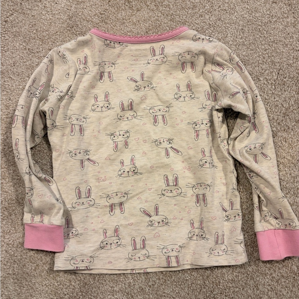 George Pajama Set in Cream and Pink with Bunny Print - Picture 4 of 6